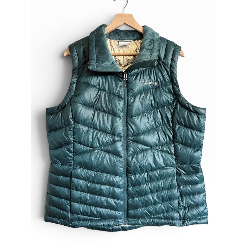 Columbia Omni Heat Joy Peak Infinity Vest Teal Green Size 1X Puffer Insulated